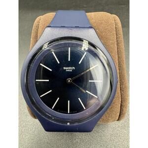 Swatch AG 2018 Blue Gent Quartz Watch New Battery Running Excellent Condition NM